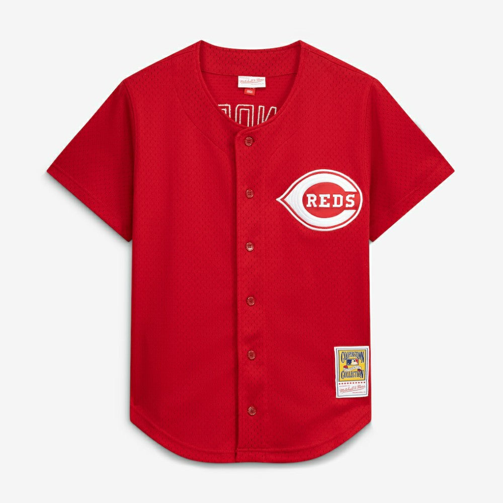 Deion Sanders Cincinnati Reds Mitchell & Ness Cooperstown Mesh Batting Practice Button-Up Jersey | MLB Sale