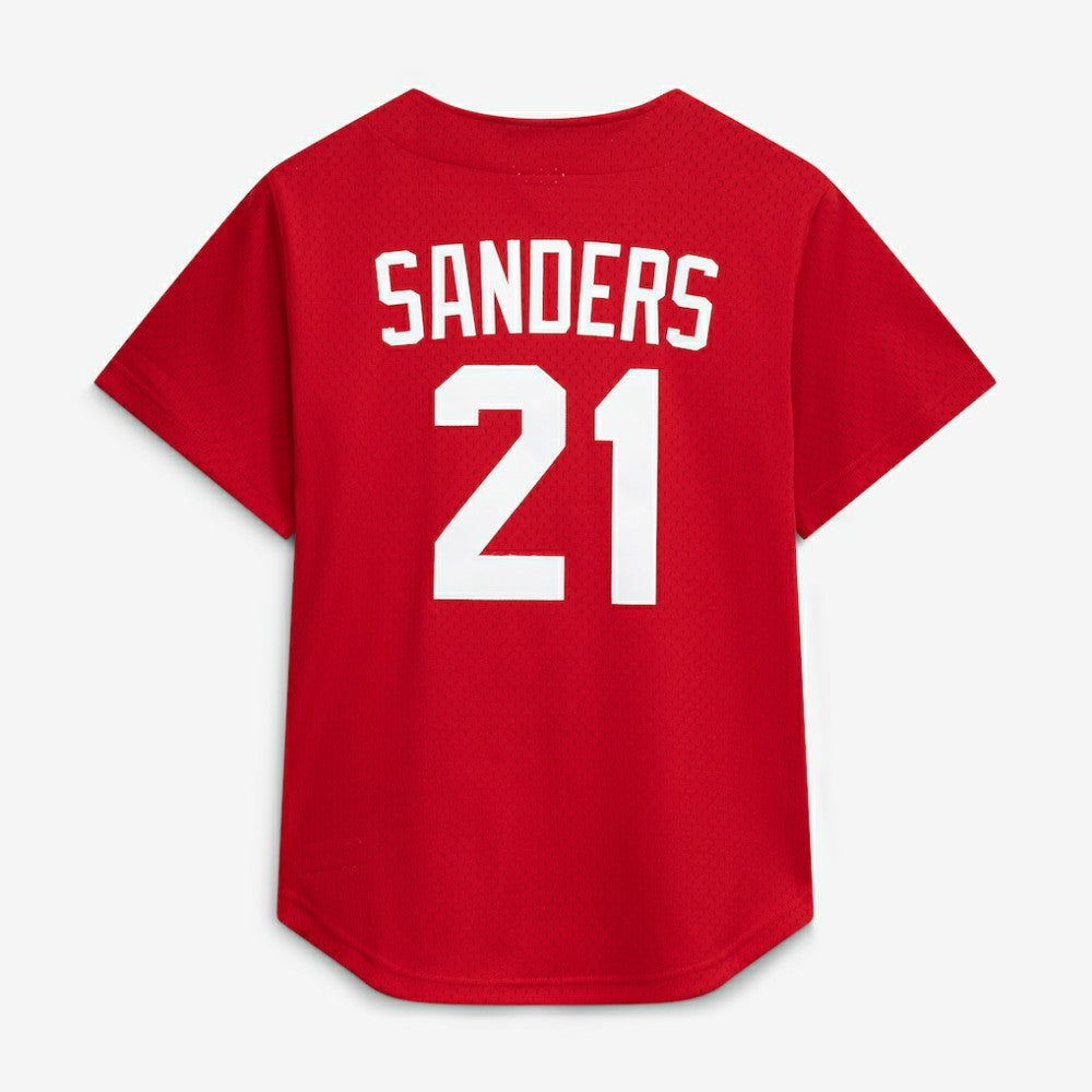 Deion Sanders Cincinnati Reds Mitchell & Ness Cooperstown Mesh Batting Practice Button-Up Jersey | MLB Sale