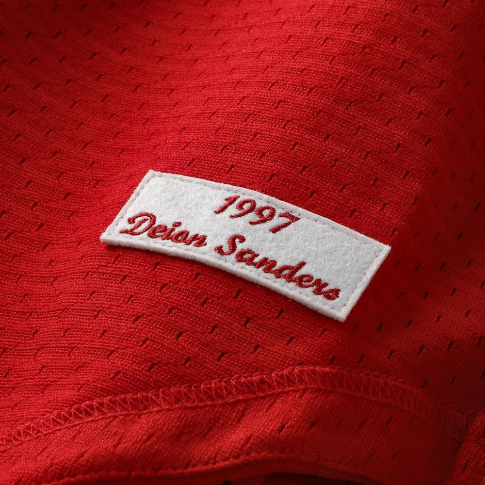 Deion Sanders Cincinnati Reds Mitchell & Ness Cooperstown Mesh Batting Practice Button-Up Jersey | MLB Sale