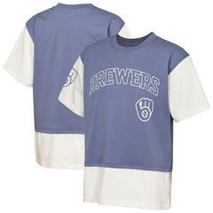 Milwaukee Brewers Outerstuff Youth Ultimate Pastels Premium Double Run T-Shirt | MLB For sale