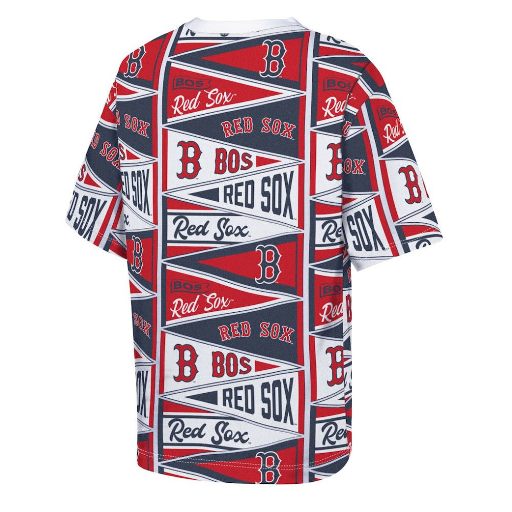 Boston Red Sox Outerstuff Youth All-Over Pennant T-Shirt | MLB New