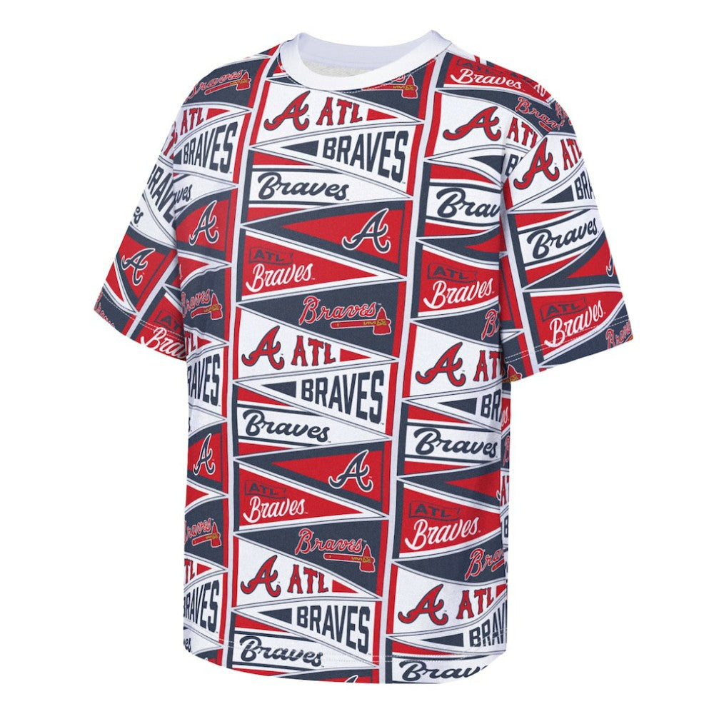 Atlanta Braves Outerstuff Youth All-Over Pennant T-Shirt | MLB US