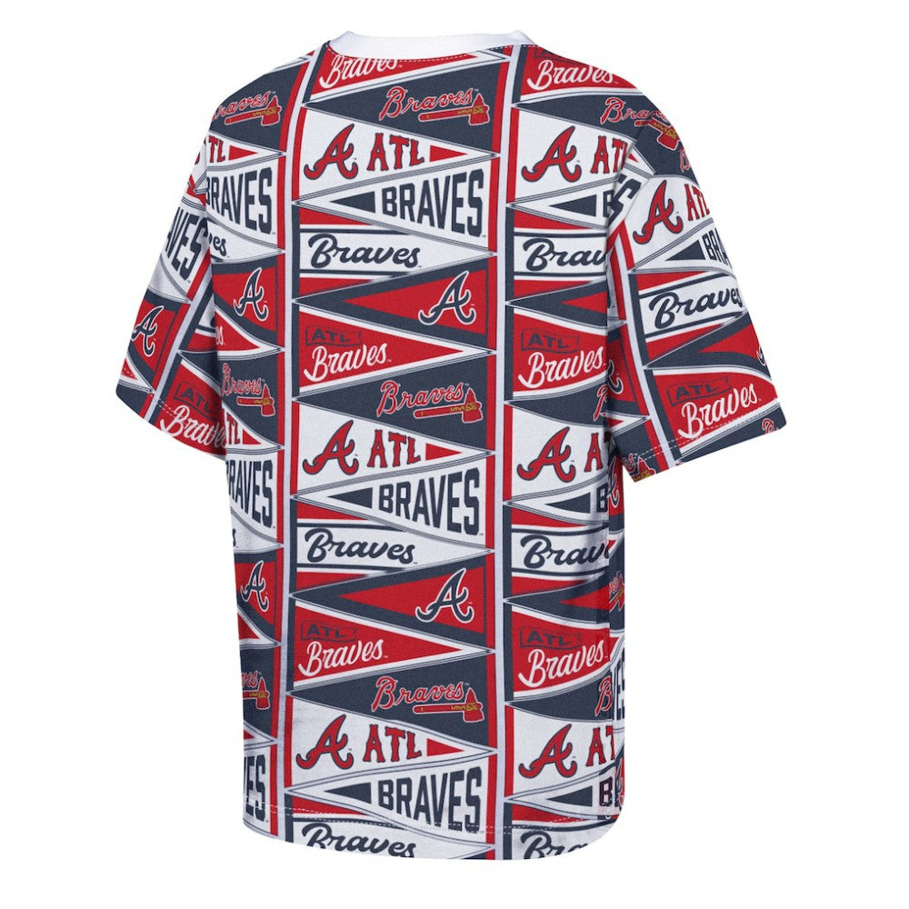 Atlanta Braves Outerstuff Youth All-Over Pennant T-Shirt | MLB US