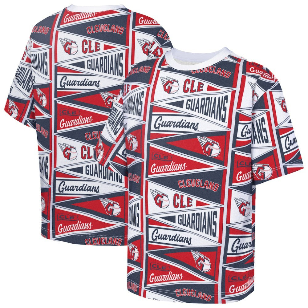 Cleveland Guardians Outerstuff Youth All-Over Pennant T-Shirt | MLB On Sale