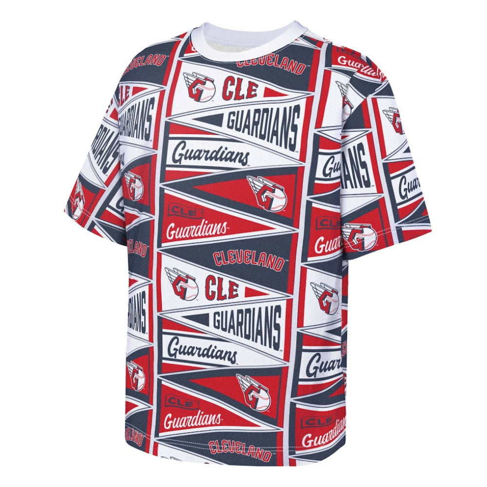 Cleveland Guardians Outerstuff Youth All-Over Pennant T-Shirt | MLB On Sale