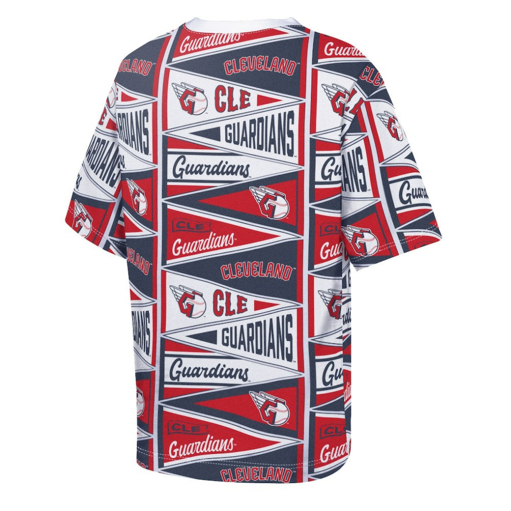 Cleveland Guardians Outerstuff Youth All-Over Pennant T-Shirt | MLB On Sale