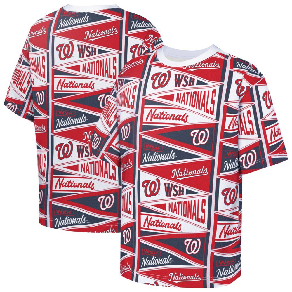 Washington Nationals Outerstuff Youth All-Over Pennant T-Shirt | MLB Outlet
