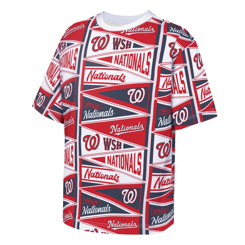 Washington Nationals Outerstuff Youth All-Over Pennant T-Shirt | MLB Outlet