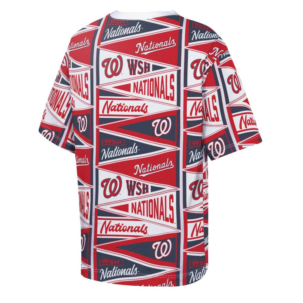 Washington Nationals Outerstuff Youth All-Over Pennant T-Shirt | MLB Outlet