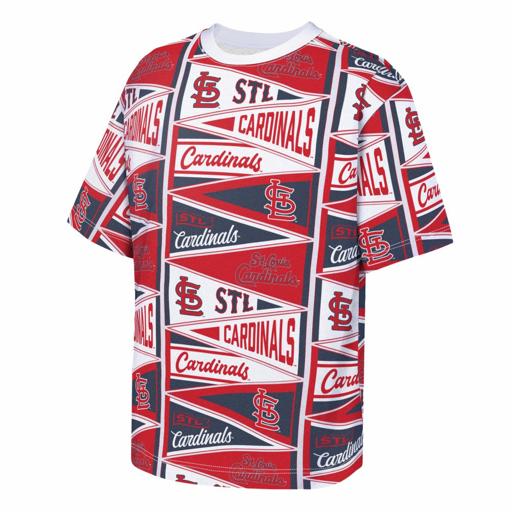 St. Louis Cardinals Outerstuff Youth All-Over Pennant T-Shirt | MLB New