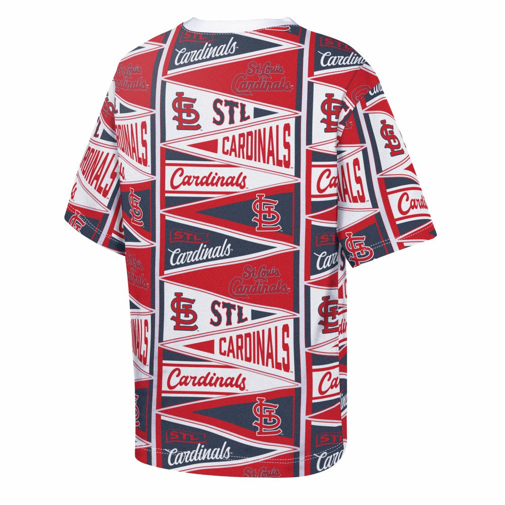 St. Louis Cardinals Outerstuff Youth All-Over Pennant T-Shirt | MLB New