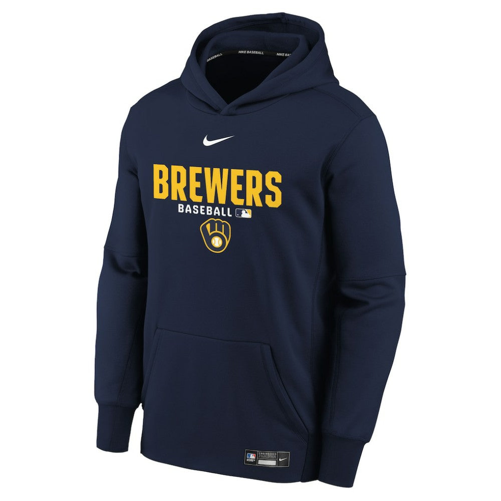 Milwaukee Brewers Nike Youth Authentic Collection Therma-FIT Hoodie | MLB Discount