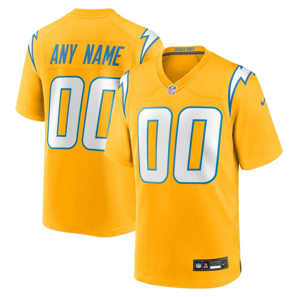 Los Angeles Chargers Nike Alternate Charger Power Game Custom Jersey