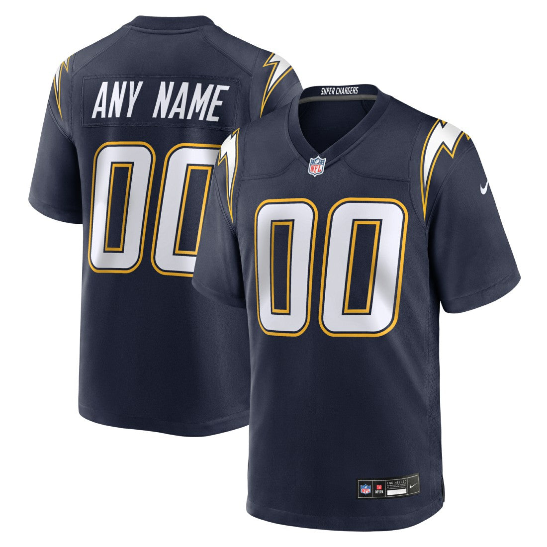 Los Angeles Chargers Nike Alternate Super Chargers Game Custom Jersey