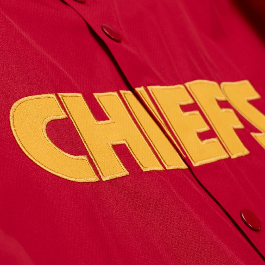 Kansas City Chiefs Mitchell & Ness Coaches Full-Snap Hooded Windbreaker Jacket