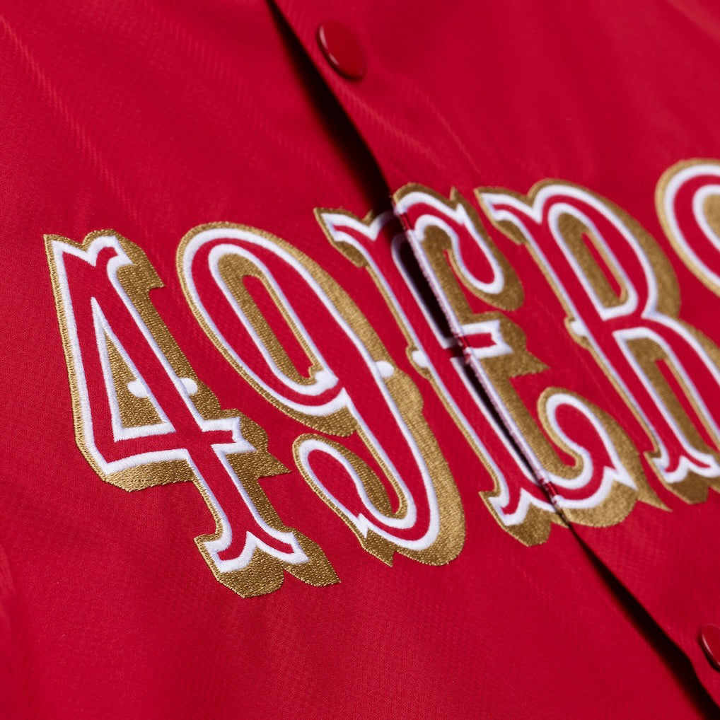 San Francisco 49ers Mitchell & Ness Coaches Full-Snap Hooded Windbreaker Jacket