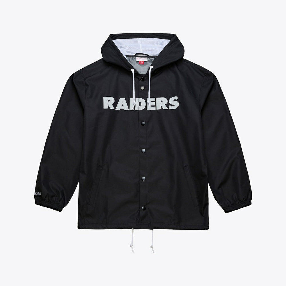 Las Vegas Raiders Mitchell & Ness Coaches Full-Snap Hooded Windbreaker Jacket