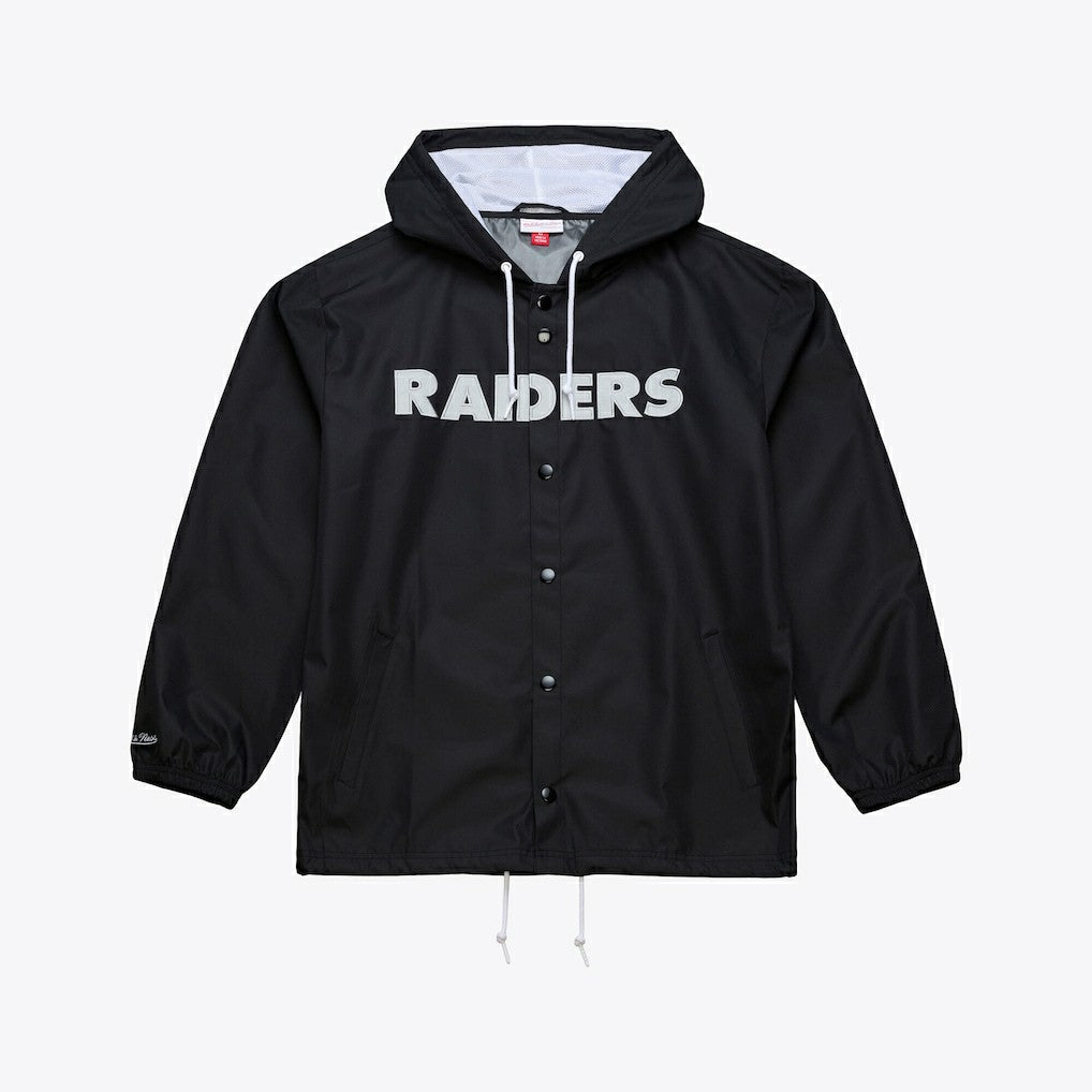 Las Vegas Raiders Mitchell & Ness Coaches Full-Snap Hooded Windbreaker Jacket