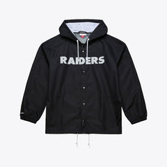Las Vegas Raiders Mitchell & Ness Coaches Full-Snap Hooded Windbreaker Jacket