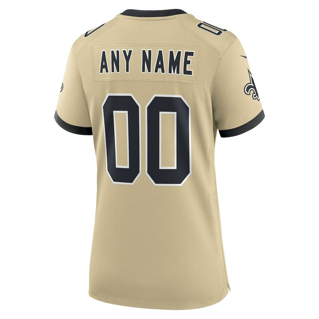 New Orleans Saints Nike Women's Gameday Golds Alternate Custom Game Jersey