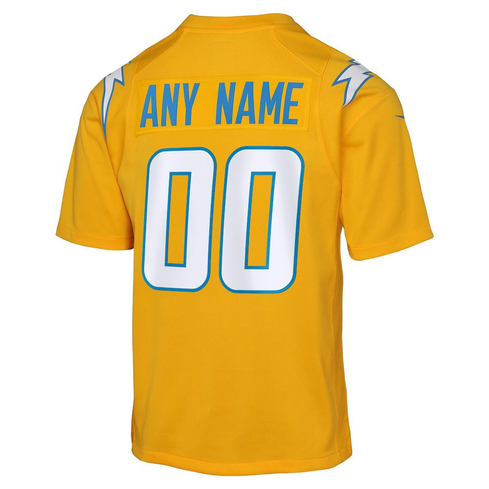 Los Angeles Chargers Nike Youth Alternate Charger Power Game Custom Jersey