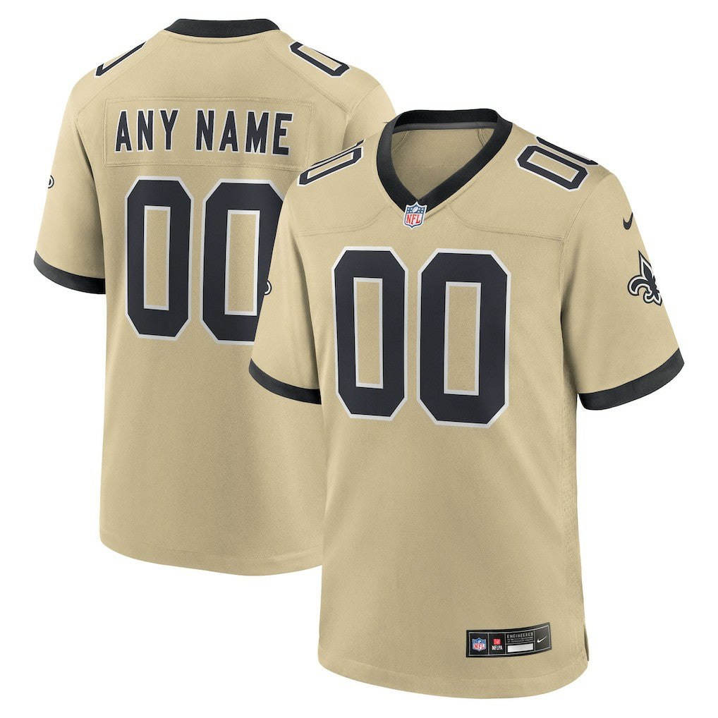 New Orleans Saints Nike Youth Gameday Golds Alternate Custom Game Jersey