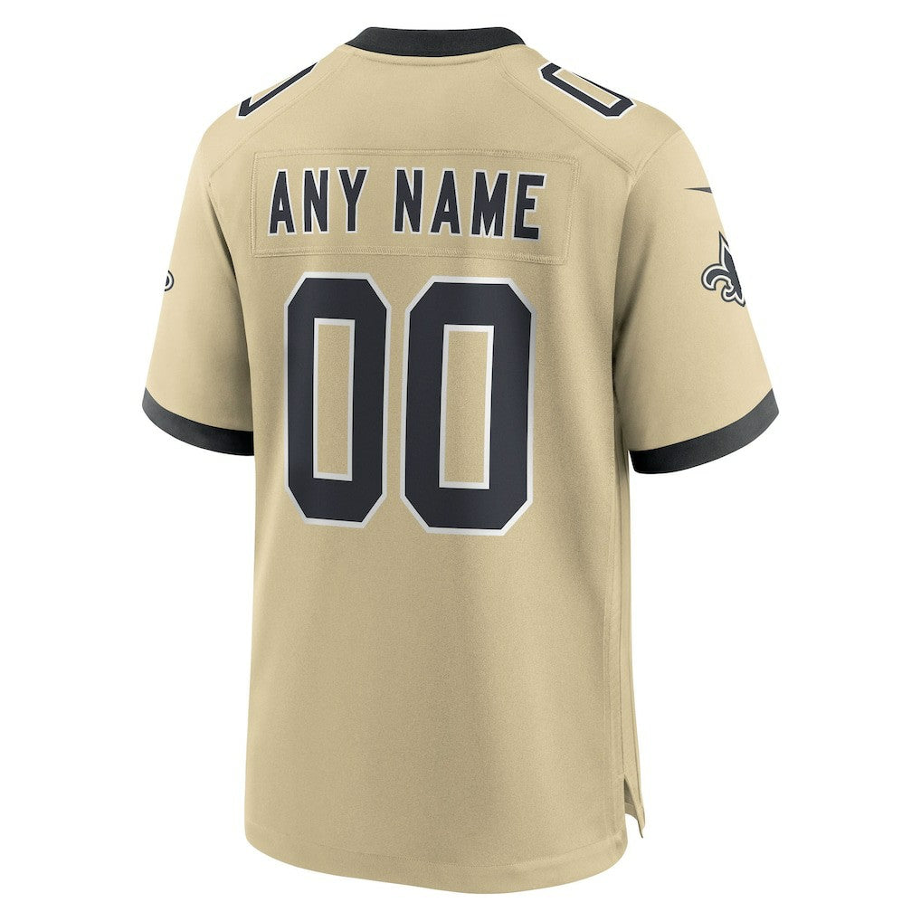 New Orleans Saints Nike Youth Gameday Golds Alternate Custom Game Jersey