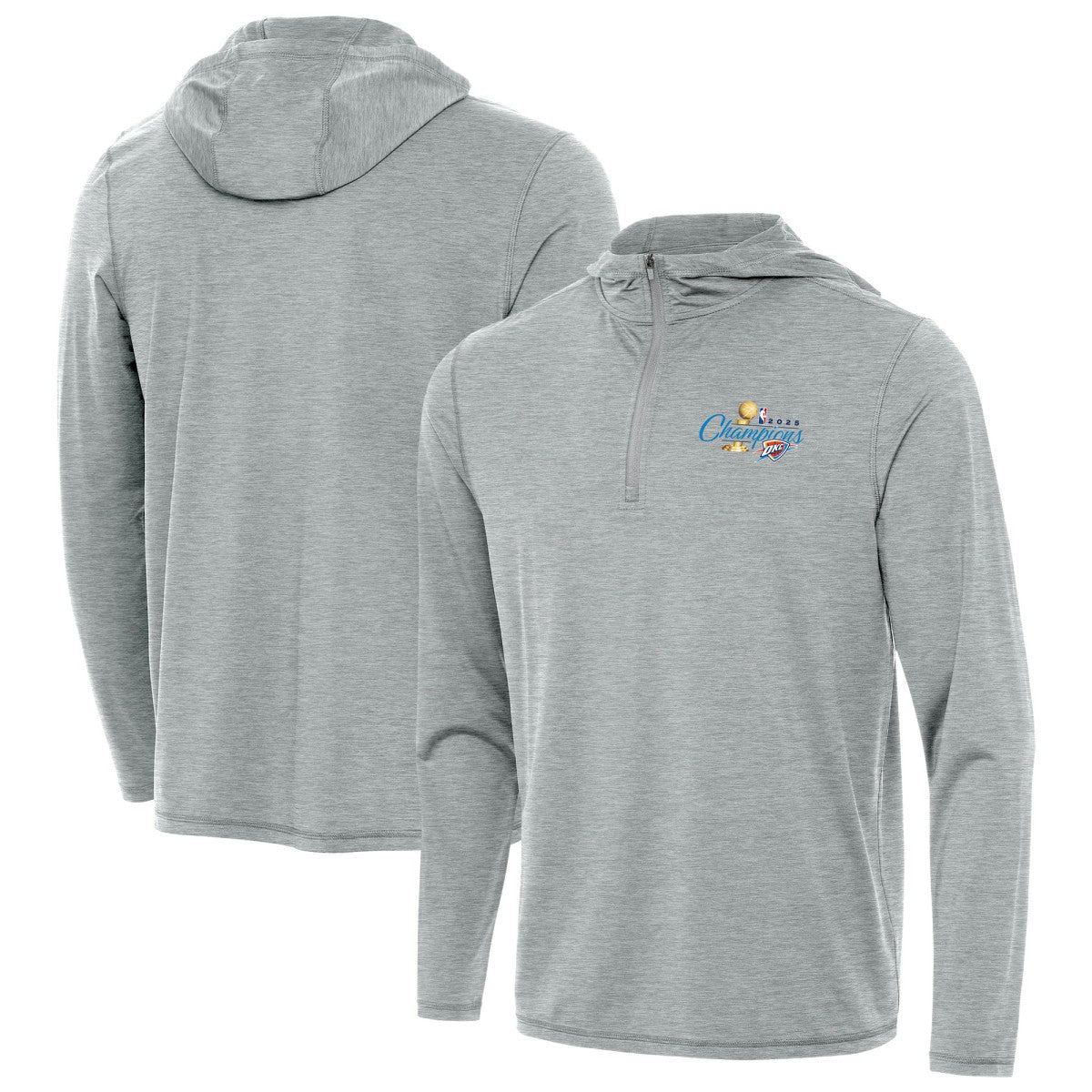 Oklahoma City Thunder Antigua 2025 NBA Finals Champions Tidy Quarter-Zip Hoodie New