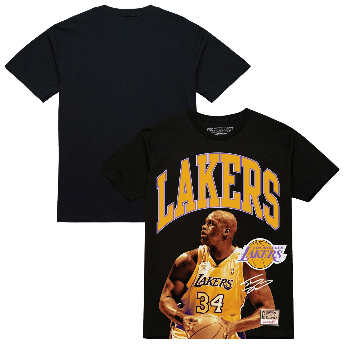 Shaquille O'Neal Los Angeles Lakers Hardwood Classics Player Arch T-Shirt For Sale