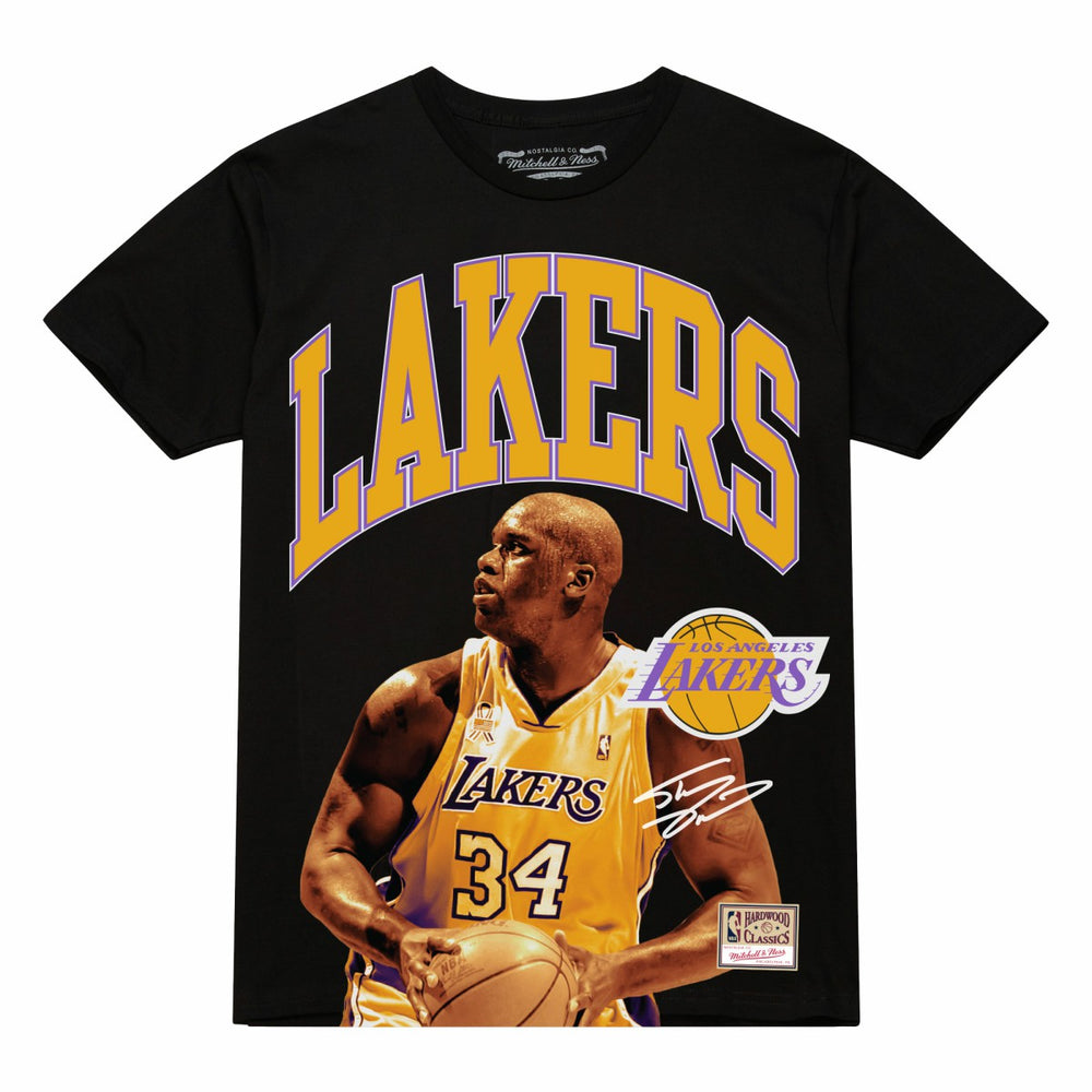 Shaquille O'Neal Los Angeles Lakers Hardwood Classics Player Arch T-Shirt For Sale