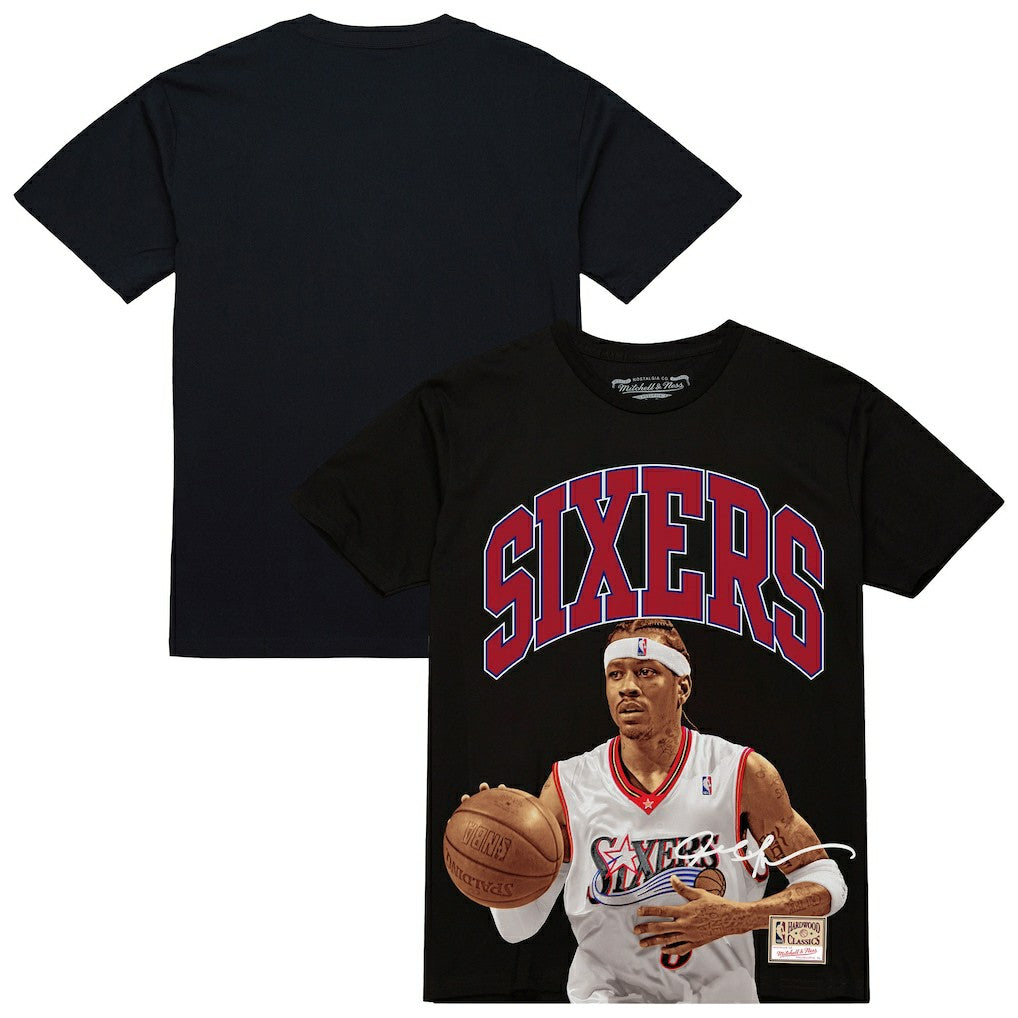 Allen Iverson Philadelphia 76ers Hardwood Classics Player Arch T-Shirt Outlet