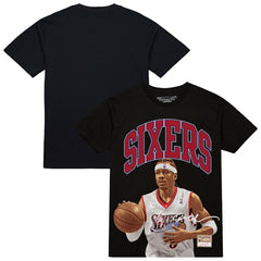 Allen Iverson Philadelphia 76ers Hardwood Classics Player Arch T-Shirt Outlet