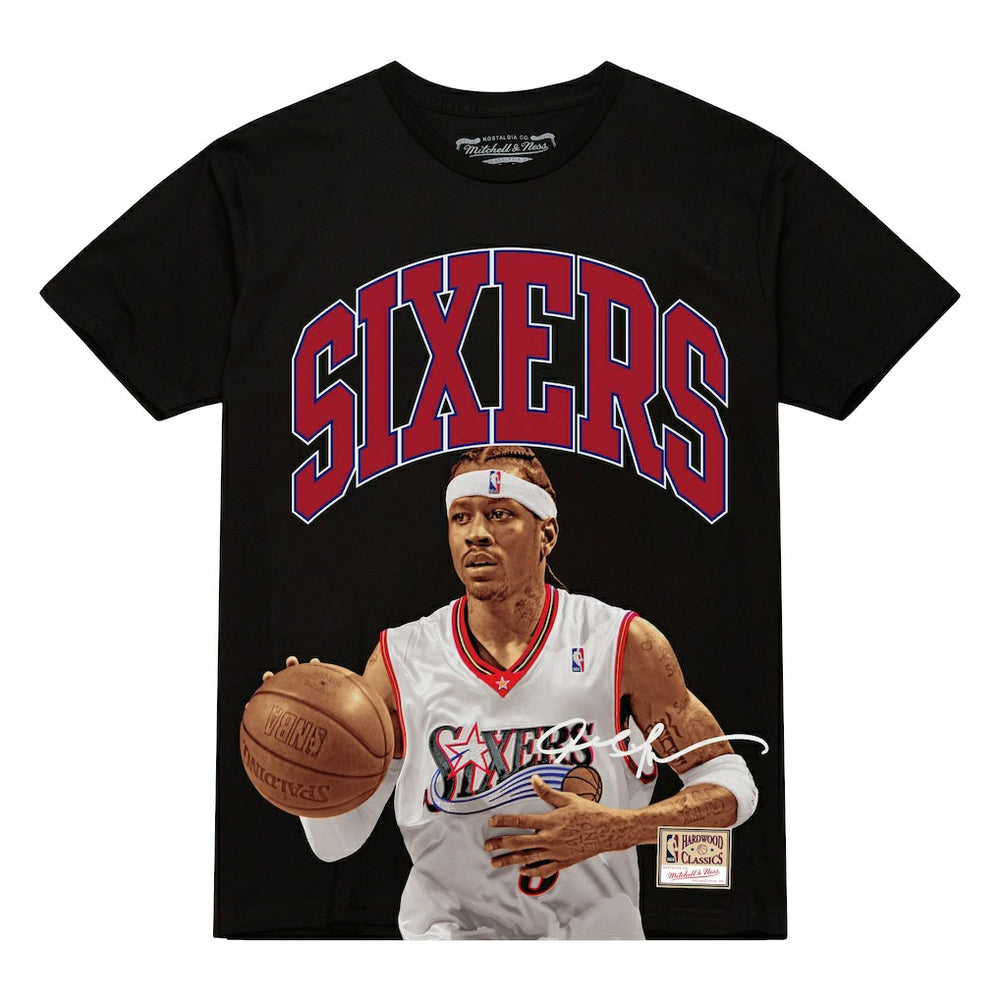Allen Iverson Philadelphia 76ers Hardwood Classics Player Arch T-Shirt Outlet