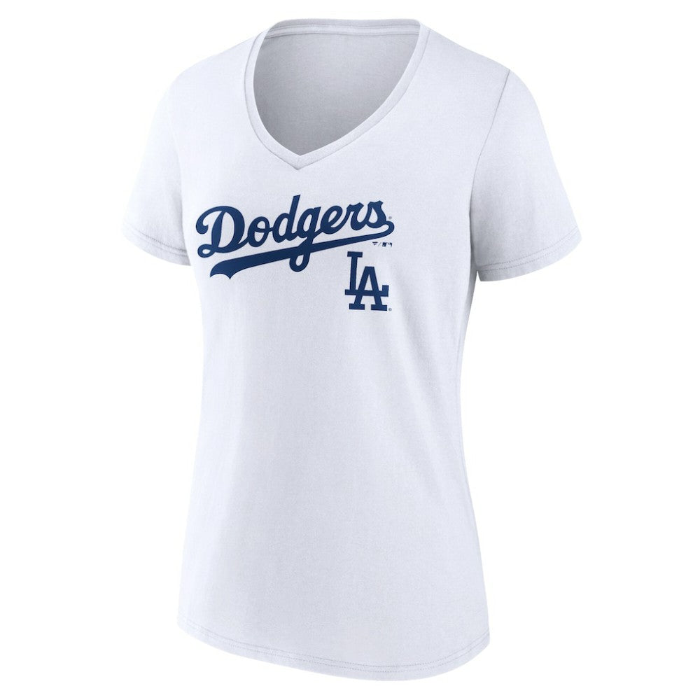 Los Angeles Dodgers Women's Team Lockup V-Neck T-Shirt | MLB US
