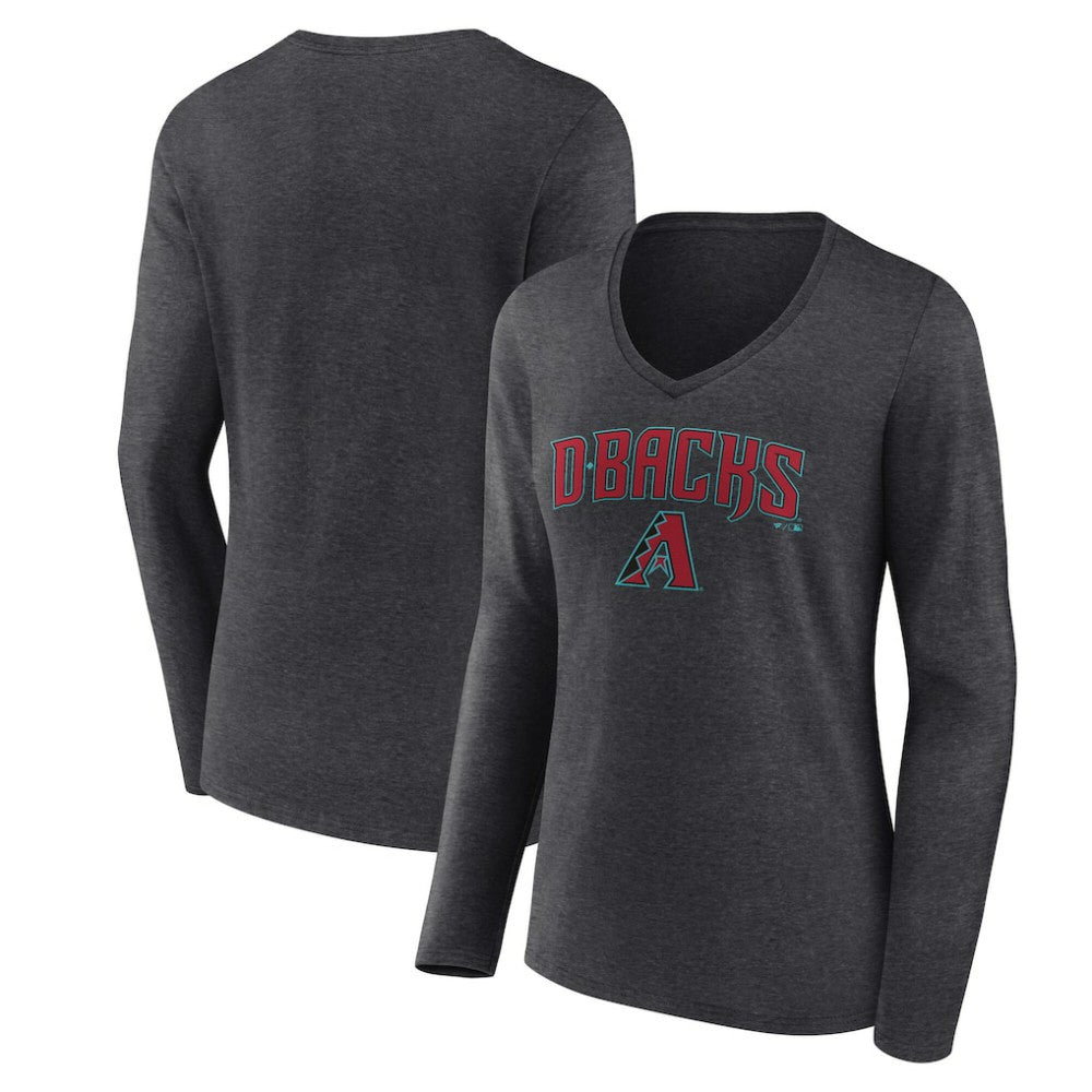 Arizona Diamondbacks Women's Team Lockup Long Sleeve V-Neck T-Shirt | MLB Shop