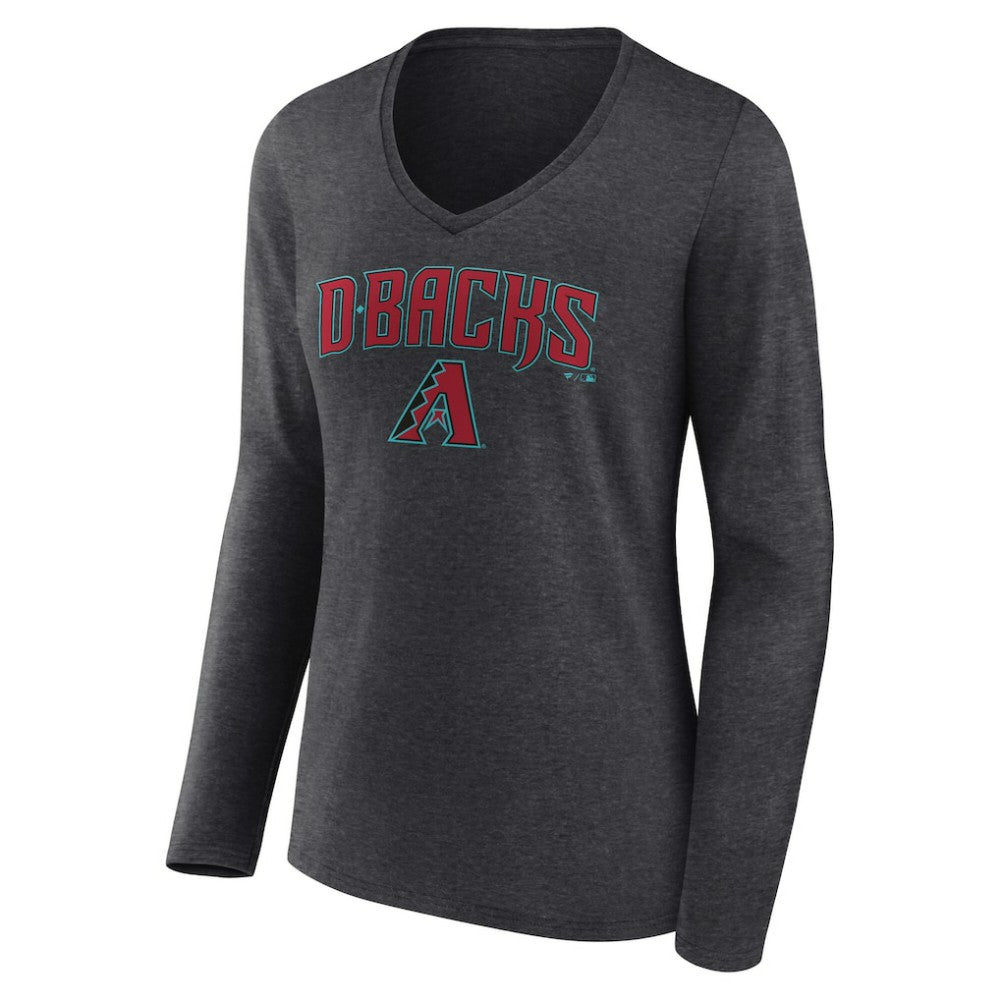 Arizona Diamondbacks Women's Team Lockup Long Sleeve V-Neck T-Shirt | MLB Shop