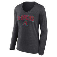 Arizona Diamondbacks Women's Team Lockup Long Sleeve V-Neck T-Shirt | MLB Shop