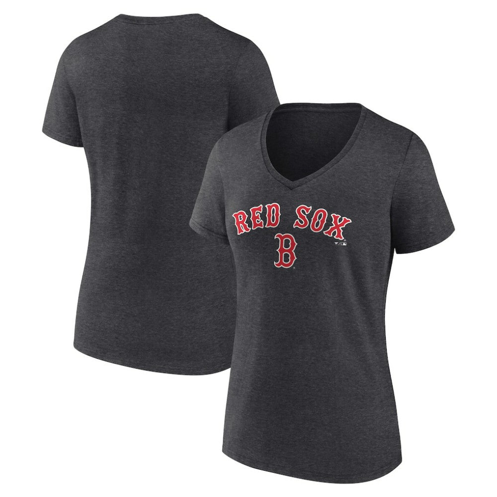 Boston Red Sox Women's Team Lockup V-Neck T-Shirt | MLB Discount
