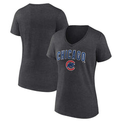 Chicago Cubs Women's Team Lockup V-Neck T-Shirt | MLB Sale