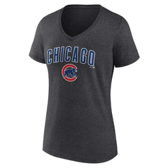 Chicago Cubs Women's Team Lockup V-Neck T-Shirt | MLB Sale
