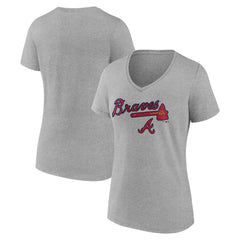 Atlanta Braves Women's Team Lockup V-Neck T-Shirt | MLB For sale