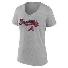 Atlanta Braves Women's Team Lockup V-Neck T-Shirt | MLB For sale