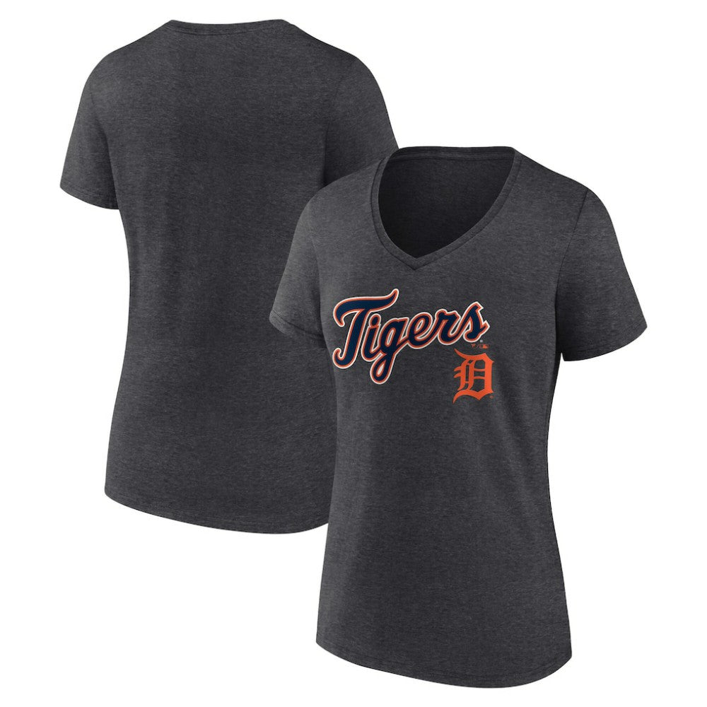 Detroit Tigers Women's Team Lockup V-Neck T-Shirt | MLB Outlet