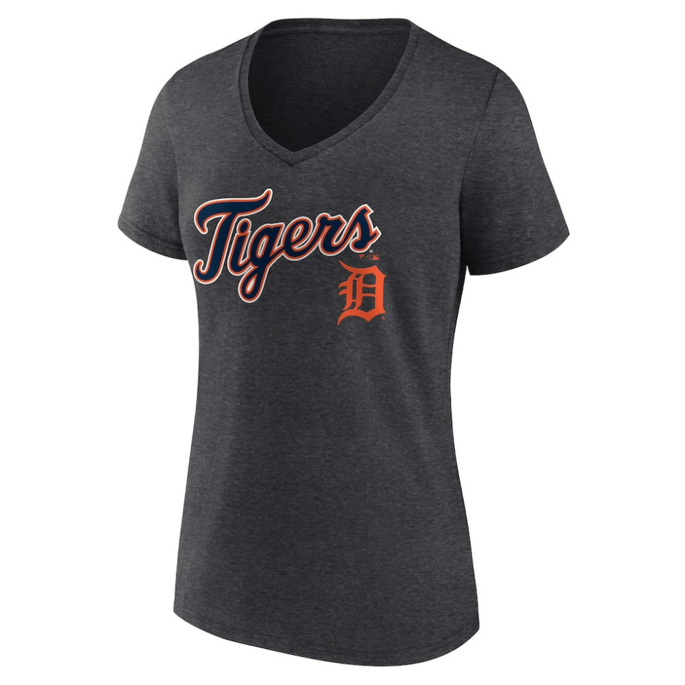 Detroit Tigers Women's Team Lockup V-Neck T-Shirt | MLB Outlet