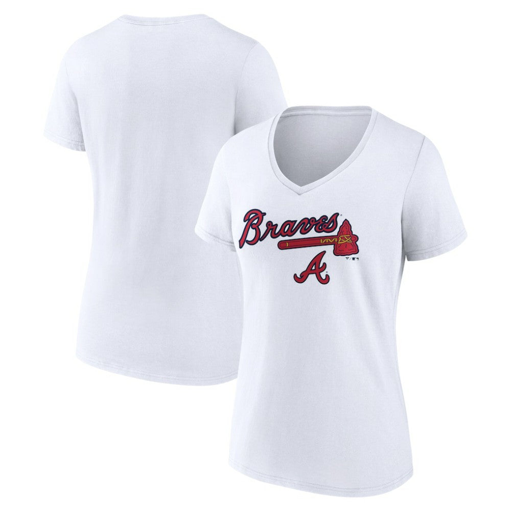 Atlanta Braves Women's Team Lockup V-Neck T-Shirt | MLB Sale