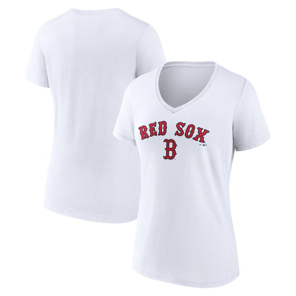 Boston Red Sox Women's Team Lockup V-Neck T-Shirt | MLB Sale