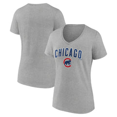 Chicago Cubs Women's Team Lockup V-Neck T-Shirt | MLB On Sale