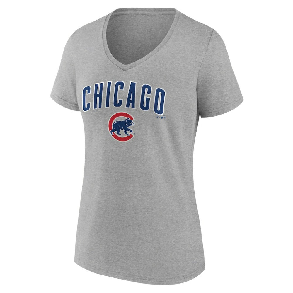 Chicago Cubs Women's Team Lockup V-Neck T-Shirt | MLB On Sale