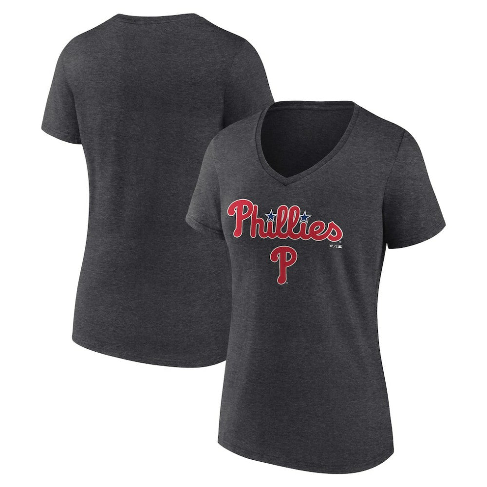 Philadelphia Phillies Women's Team Lockup V-Neck T-Shirt | MLB For sale