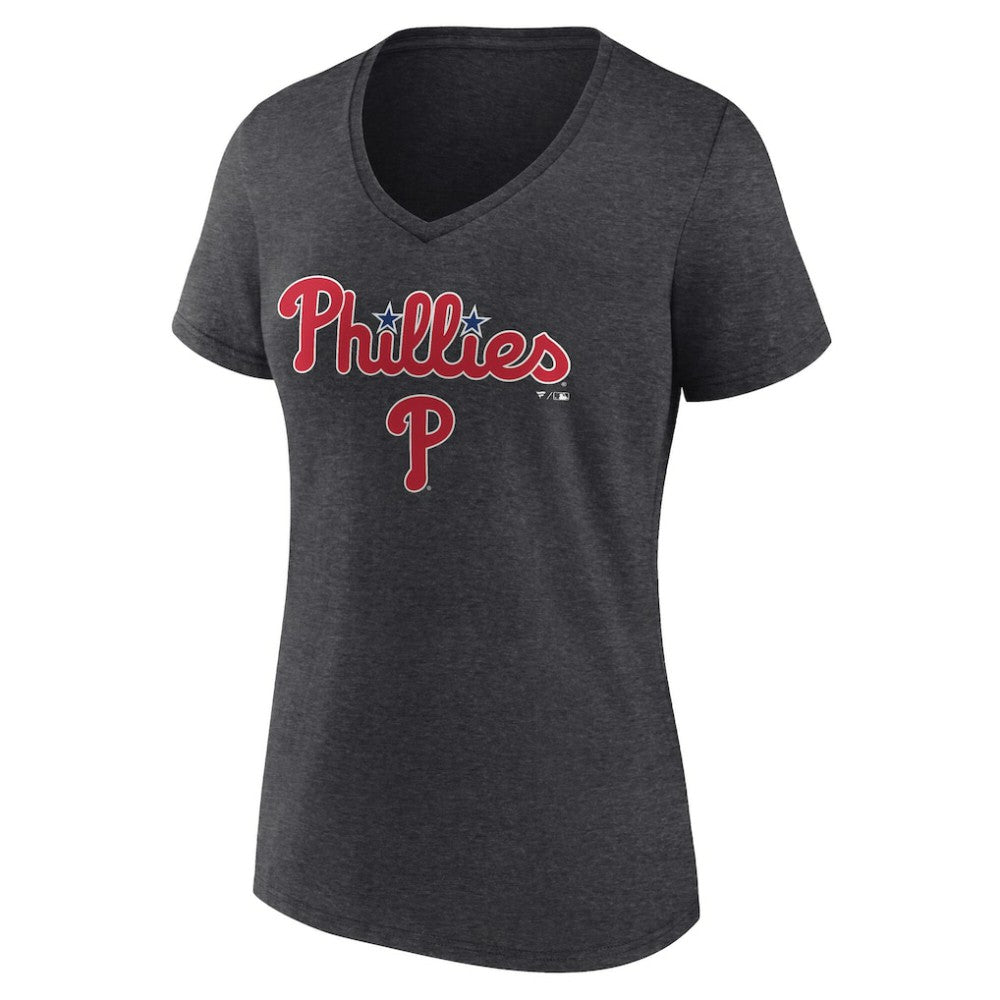 Philadelphia Phillies Women's Team Lockup V-Neck T-Shirt | MLB For sale